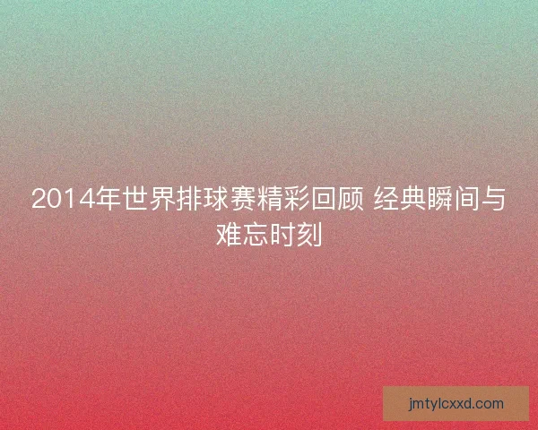 2014年世界排球赛精彩回顾 经典瞬间与难忘时刻