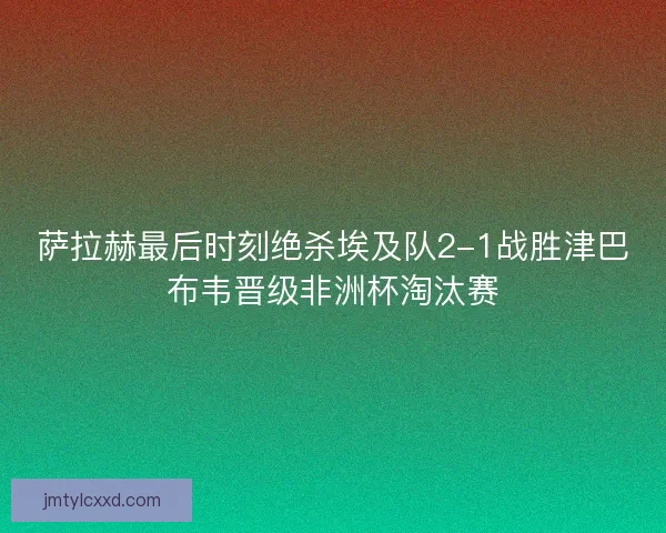 萨拉赫最后时刻绝杀埃及队2-1战胜津巴布韦晋级非洲杯淘汰赛